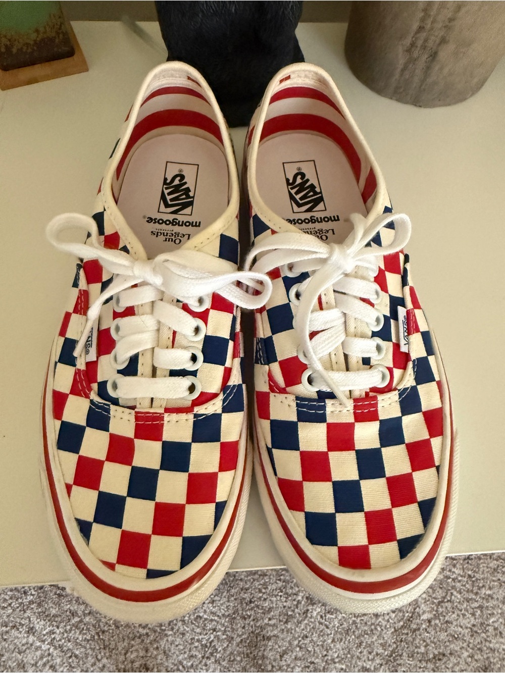 Vans Our Legends x 44 DX Mongoose Red Wht Blue Checkerboard Mens 6.5 W 8 - Picture 2 of 9